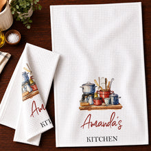 Load image into Gallery viewer, Personalized Kitchen Towel Custom Name Cooking Gift for Mom
