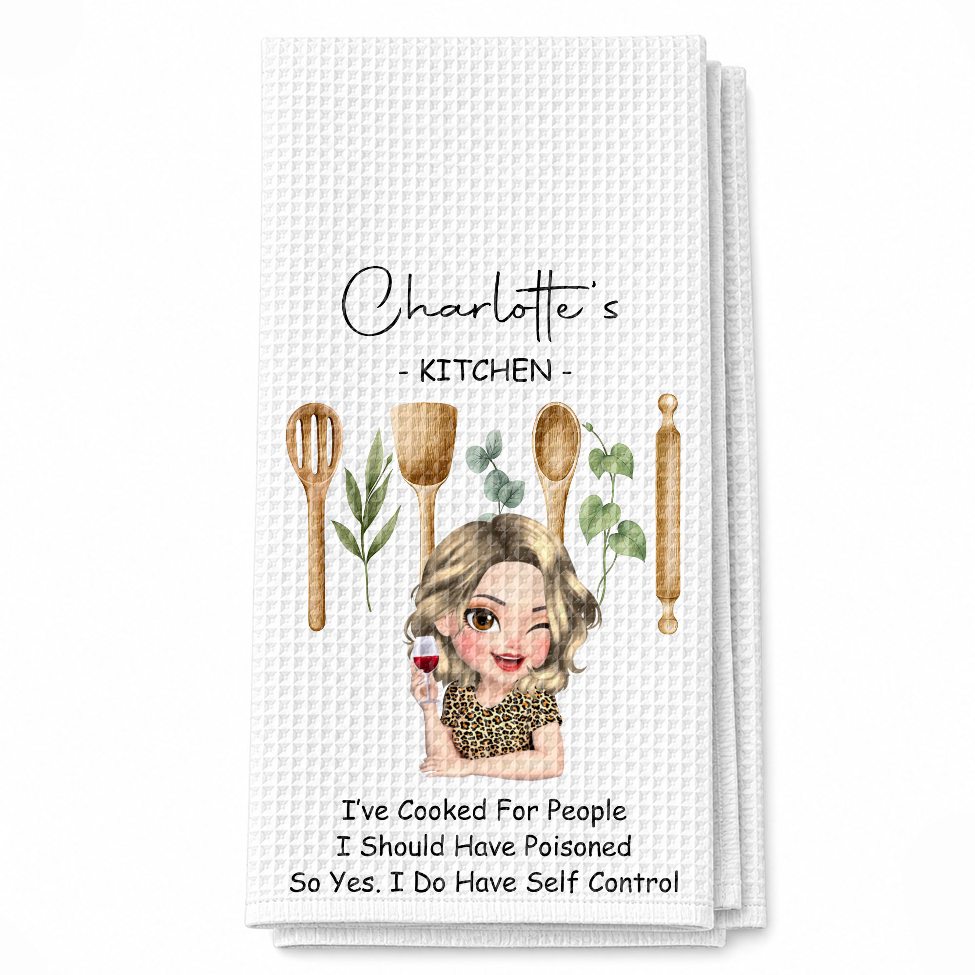 Personalized Funny Kitchen Towel Custom Quote Gift for Her