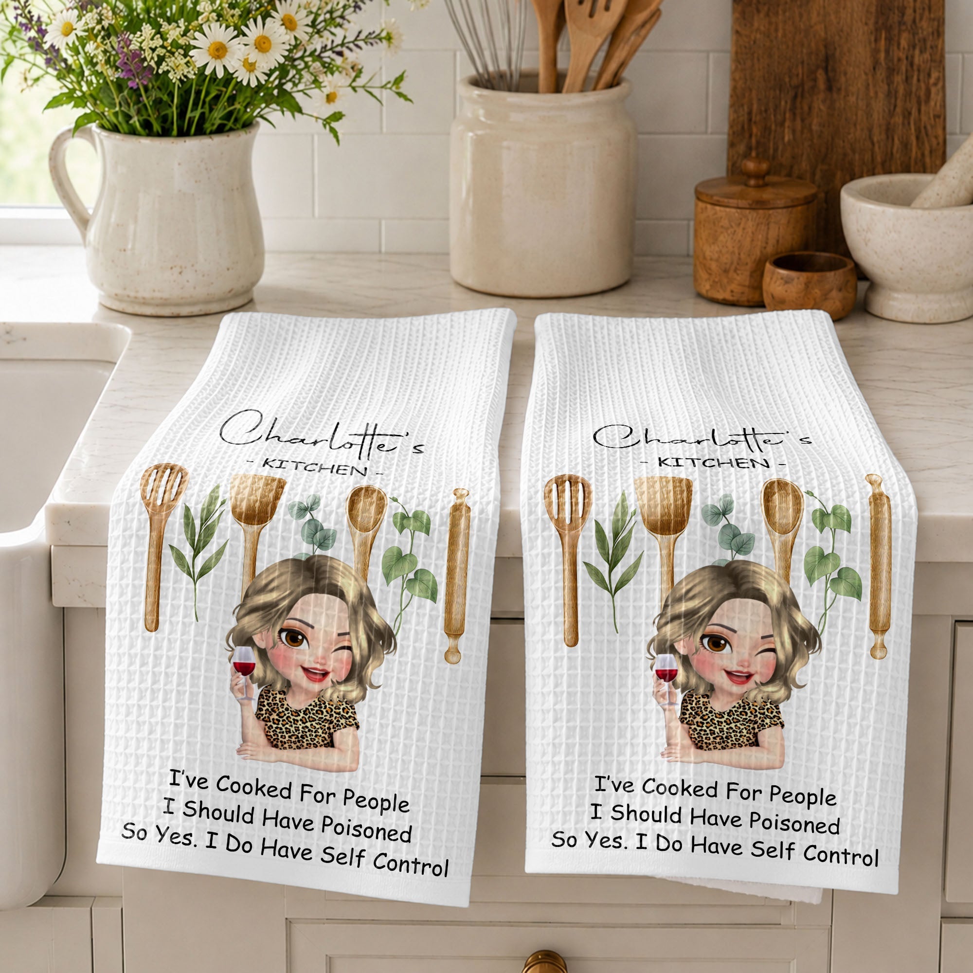 Personalized Funny Kitchen Towel Custom Quote Gift for Her