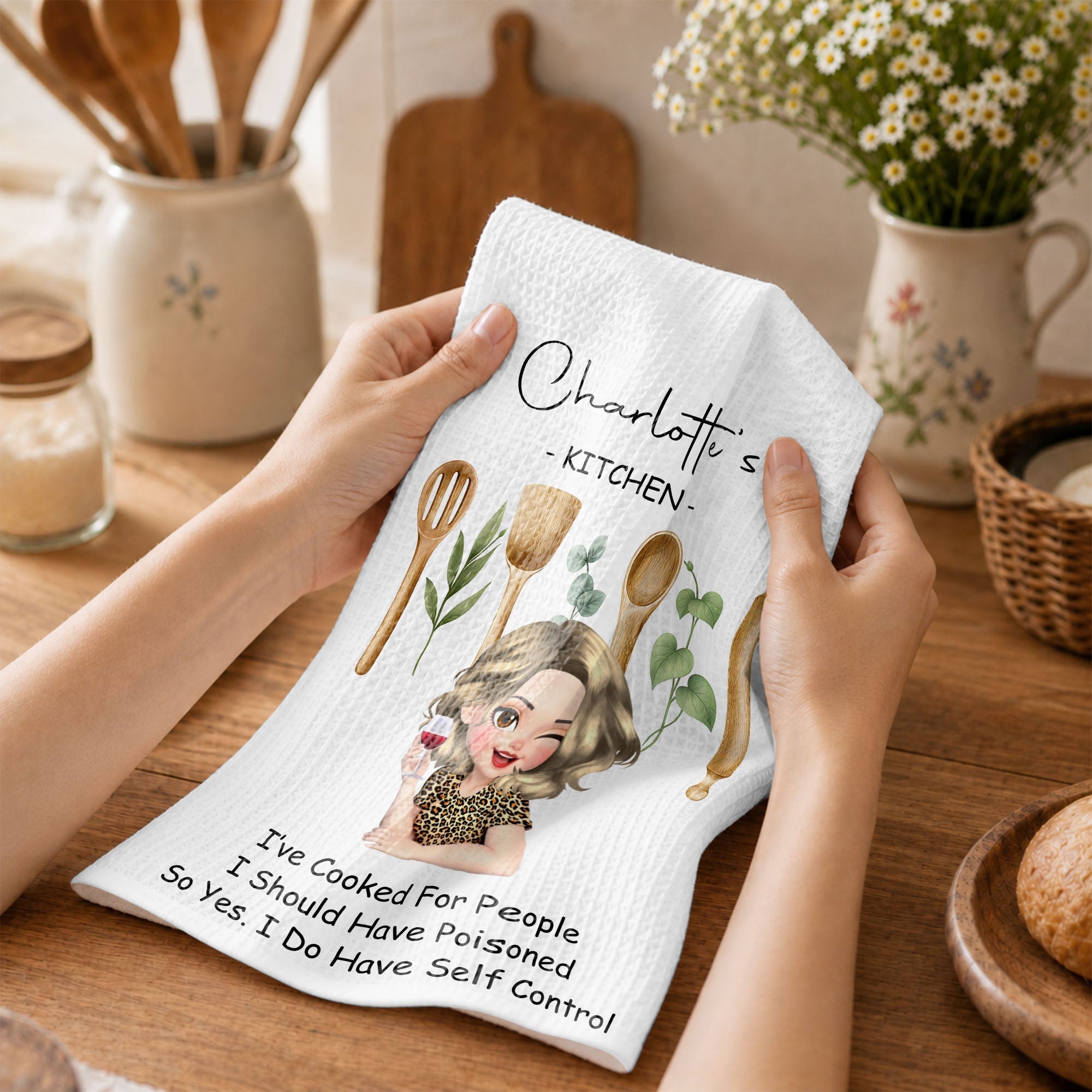 Personalized Funny Kitchen Towel Custom Quote Gift for Her