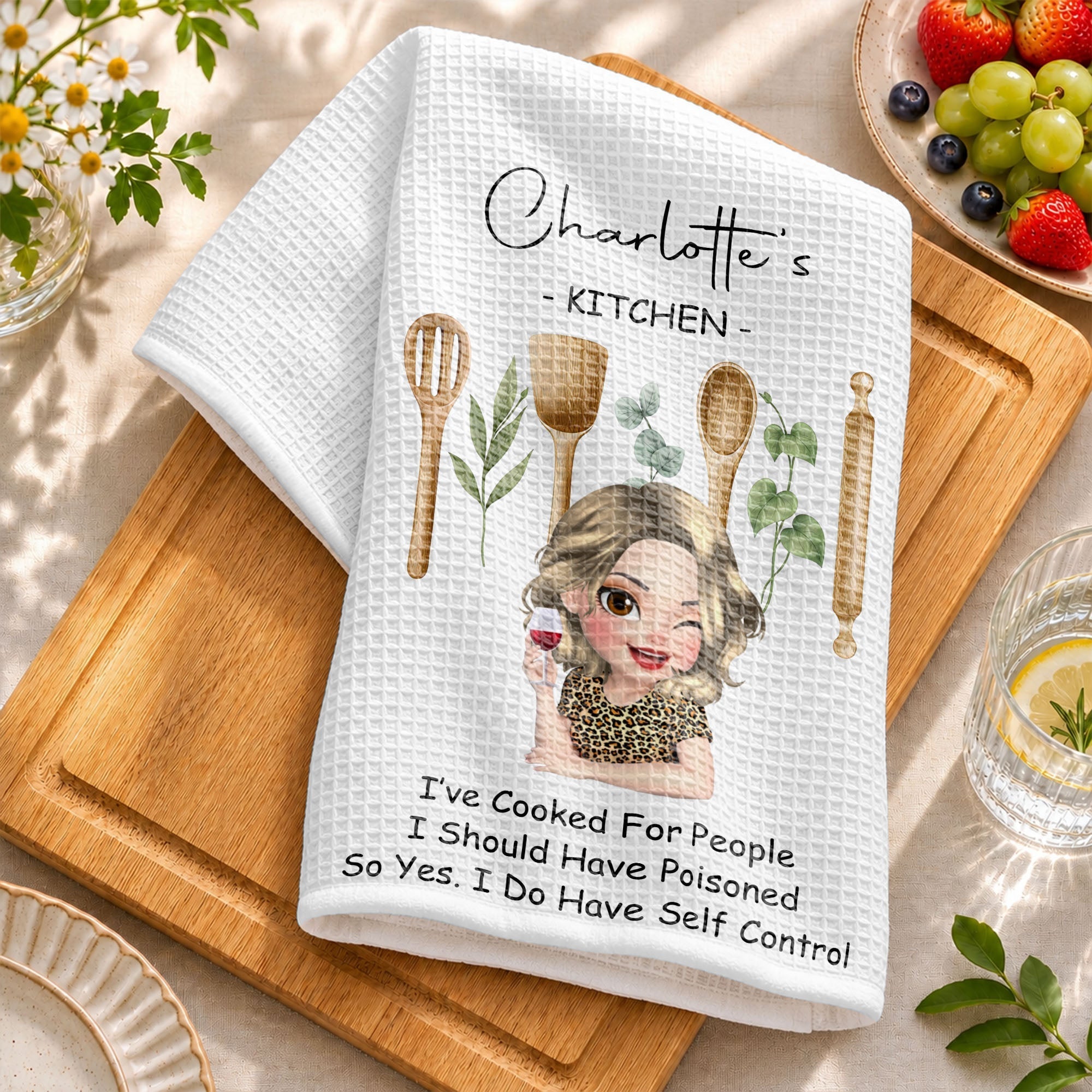 Personalized Funny Kitchen Towel Custom Quote Gift for Her