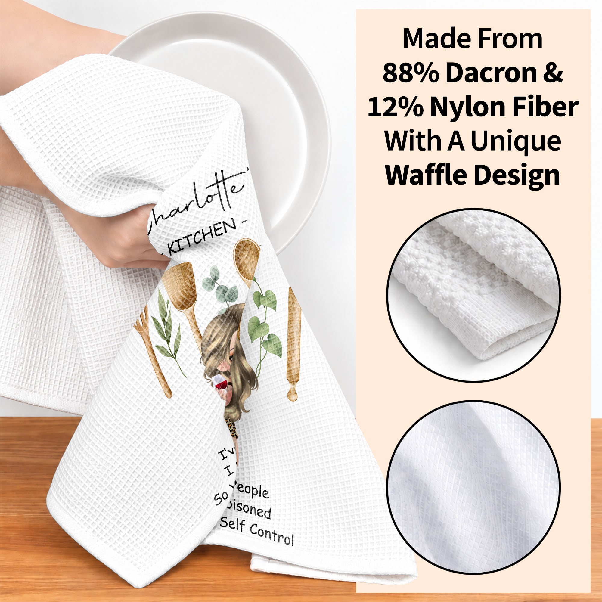 Personalized Funny Kitchen Towel Custom Quote Gift for Her