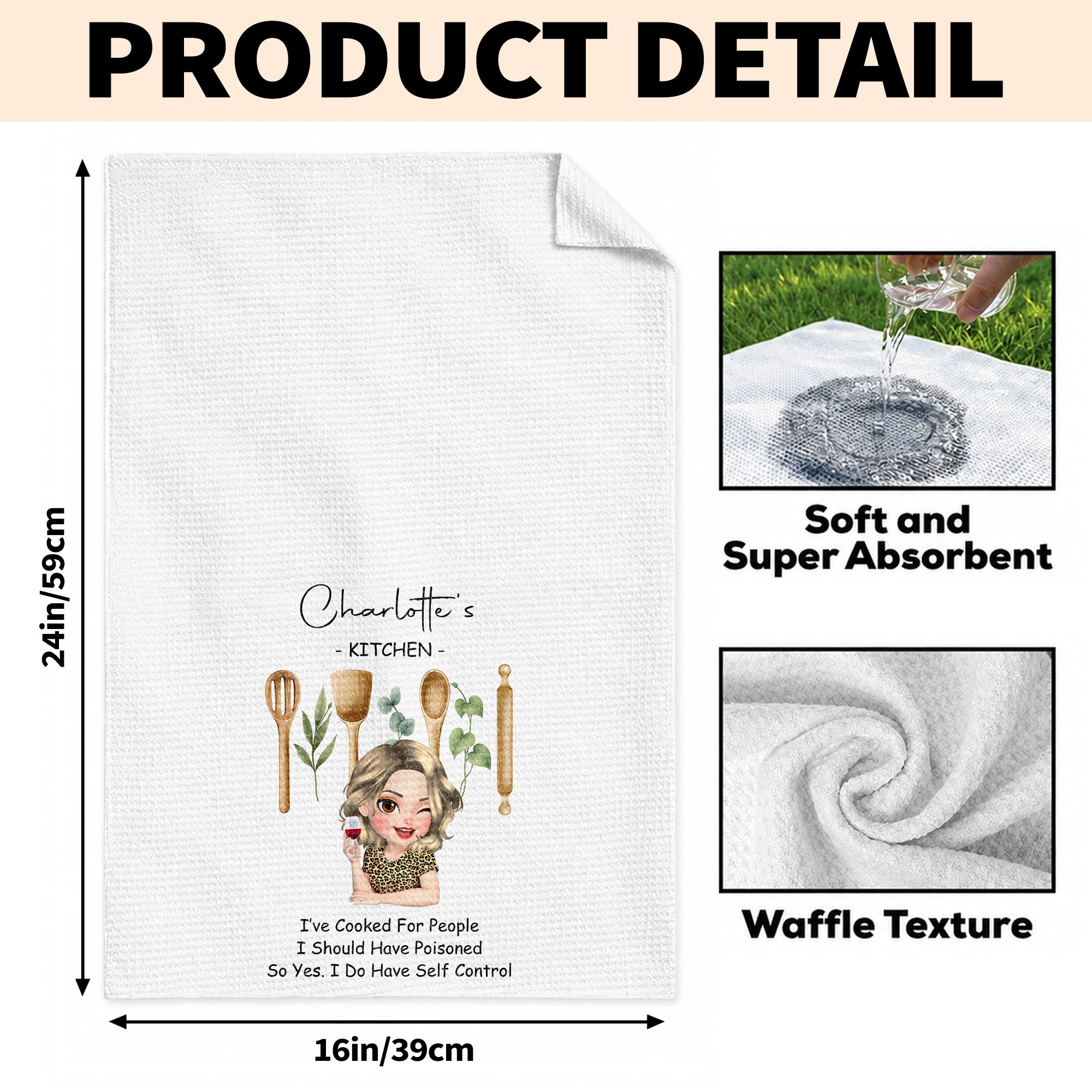 Personalized Funny Kitchen Towel Custom Quote Gift for Her