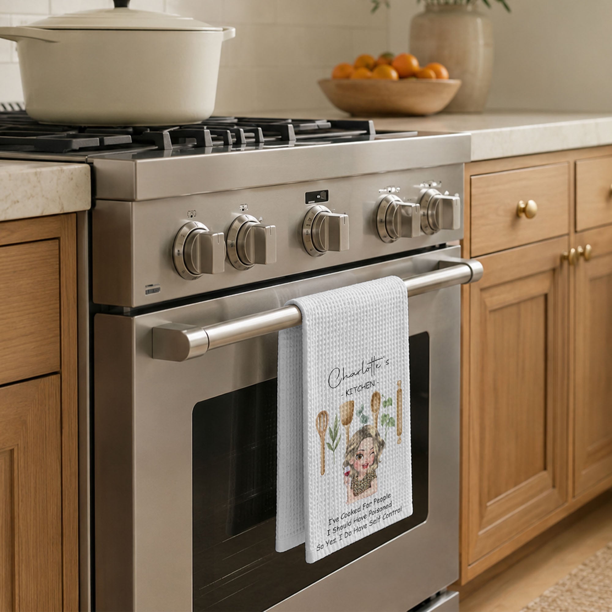 Personalized Funny Kitchen Towel Custom Quote Gift for Her