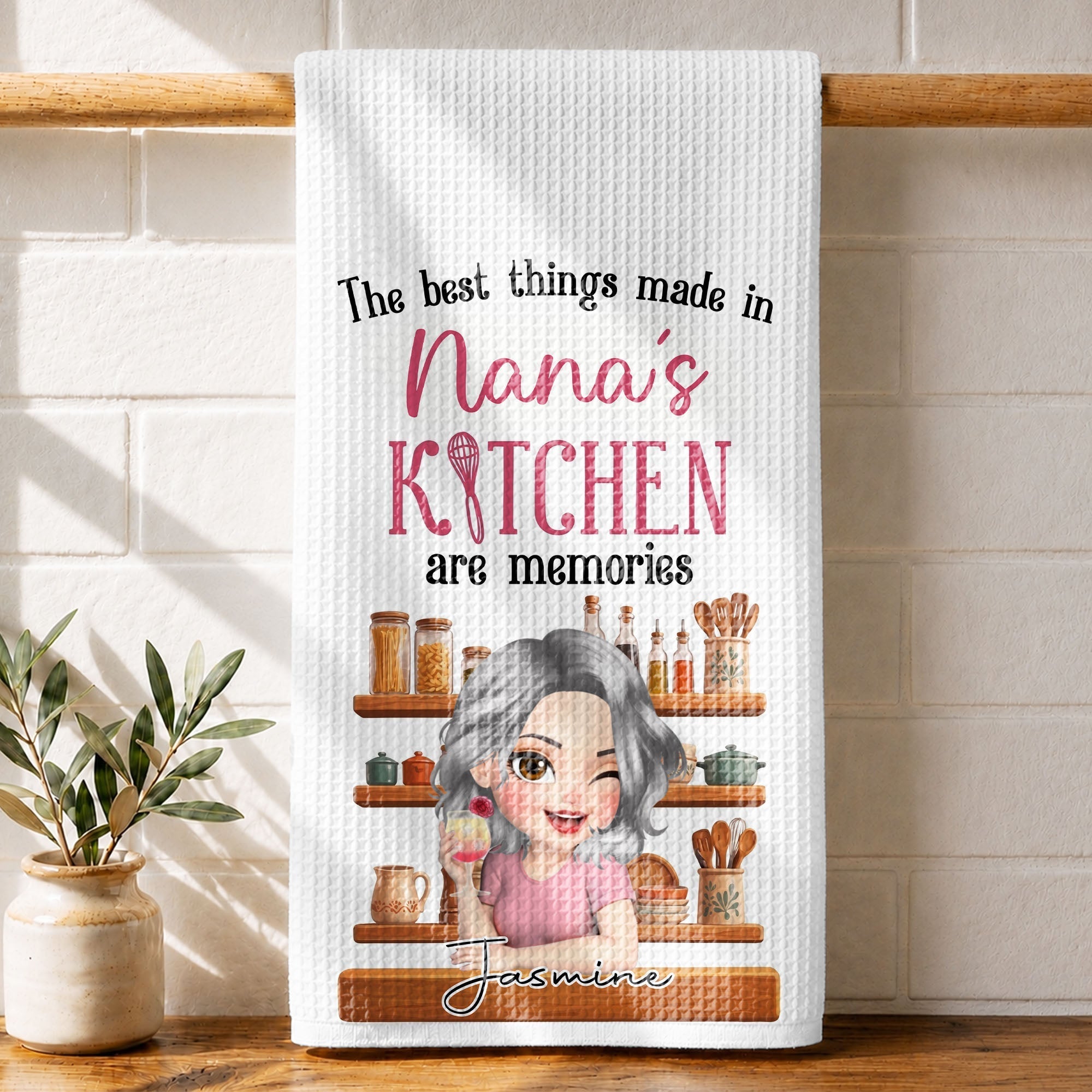 Personalized Kitchen Towel Custom Gift for Grandma Decor