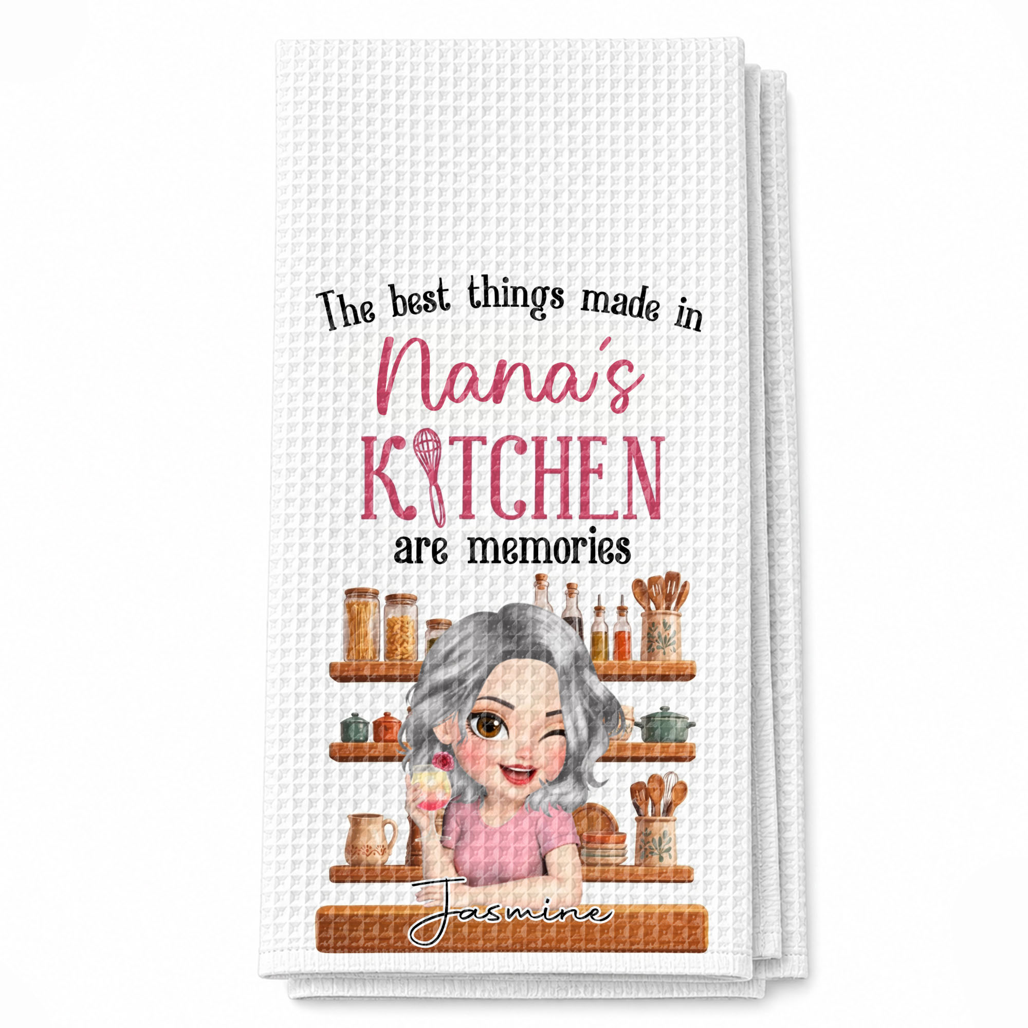 Personalized Kitchen Towel Custom Gift for Grandma Decor