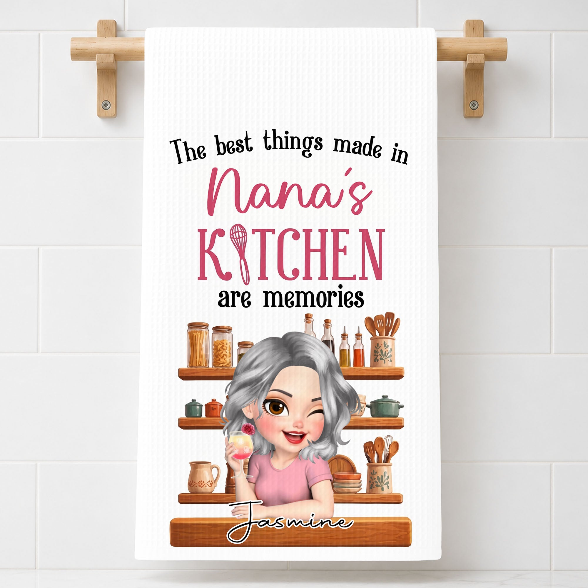 Personalized Kitchen Towel Custom Gift for Grandma Decor