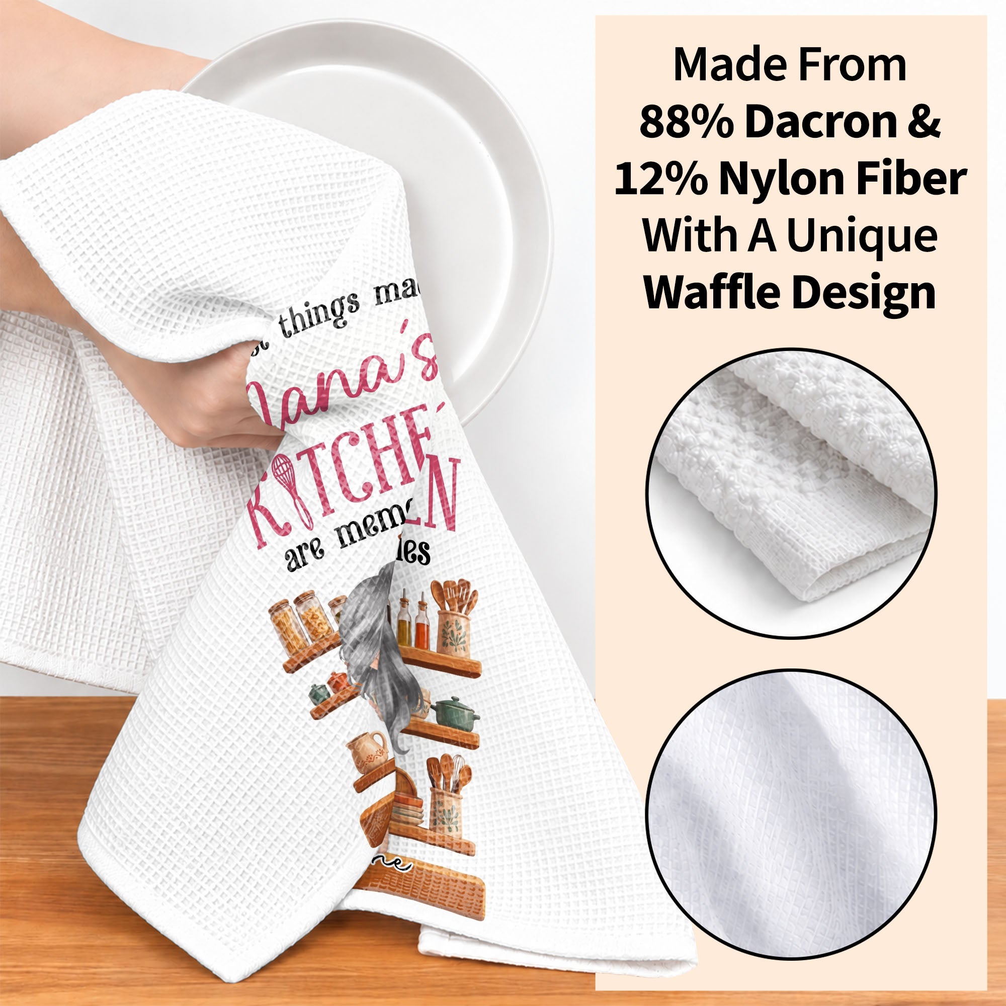 Personalized Kitchen Towel Custom Gift for Grandma Decor