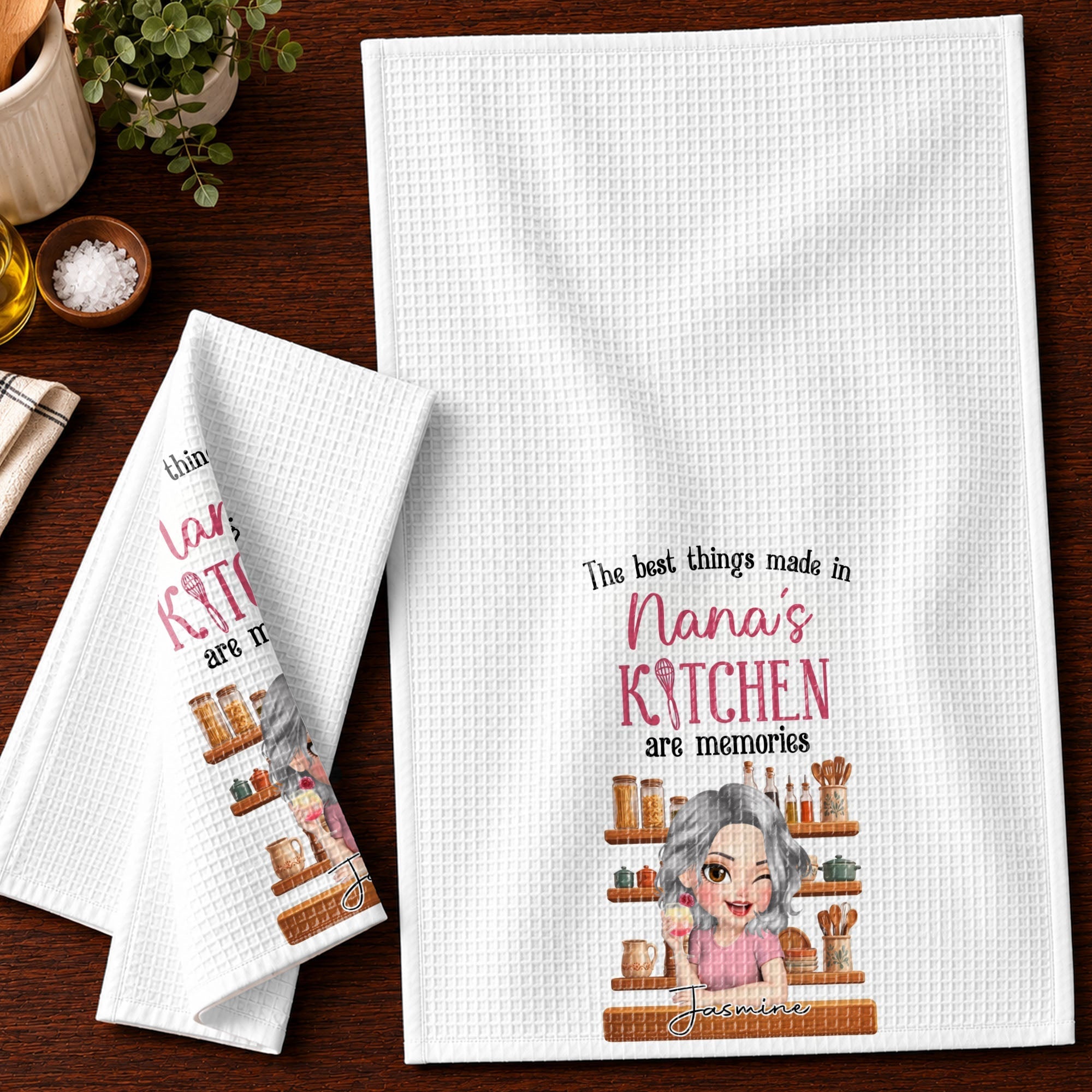 Personalized Kitchen Towel Custom Gift for Grandma Decor