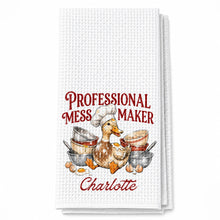 Load image into Gallery viewer, Personalized Kitchen Towel Funny Duck Chef Hat Gift for Mom
