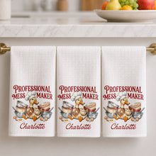 Load image into Gallery viewer, Personalized Kitchen Towel Funny Duck Chef Hat Gift for Mom
