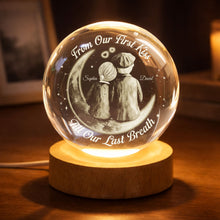 Load image into Gallery viewer, Personalized Crystal Globe Lamp Custom Couple Gift for Anniversary

