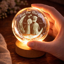 Load image into Gallery viewer, Personalized Crystal Globe Lamp Custom Couple Gift for Anniversary
