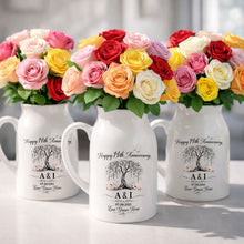 Load image into Gallery viewer, Personalized Ceramic Flower Vase Custom Message for Anniversary

