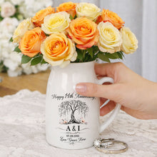 Load image into Gallery viewer, Personalized Ceramic Flower Vase Custom Message for Anniversary
