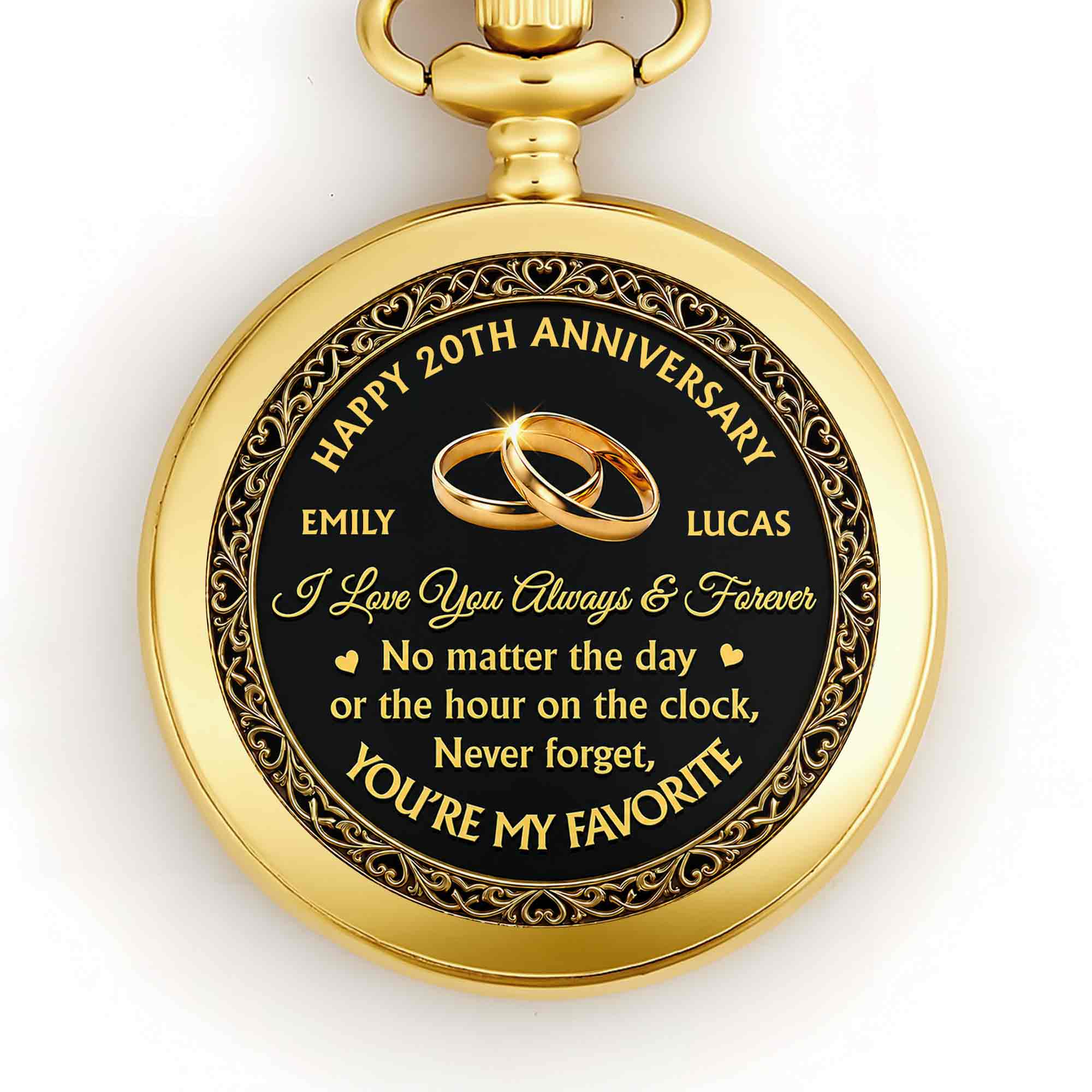 Personalized Custom Pocket Watch Engraved Love Gift for Couple