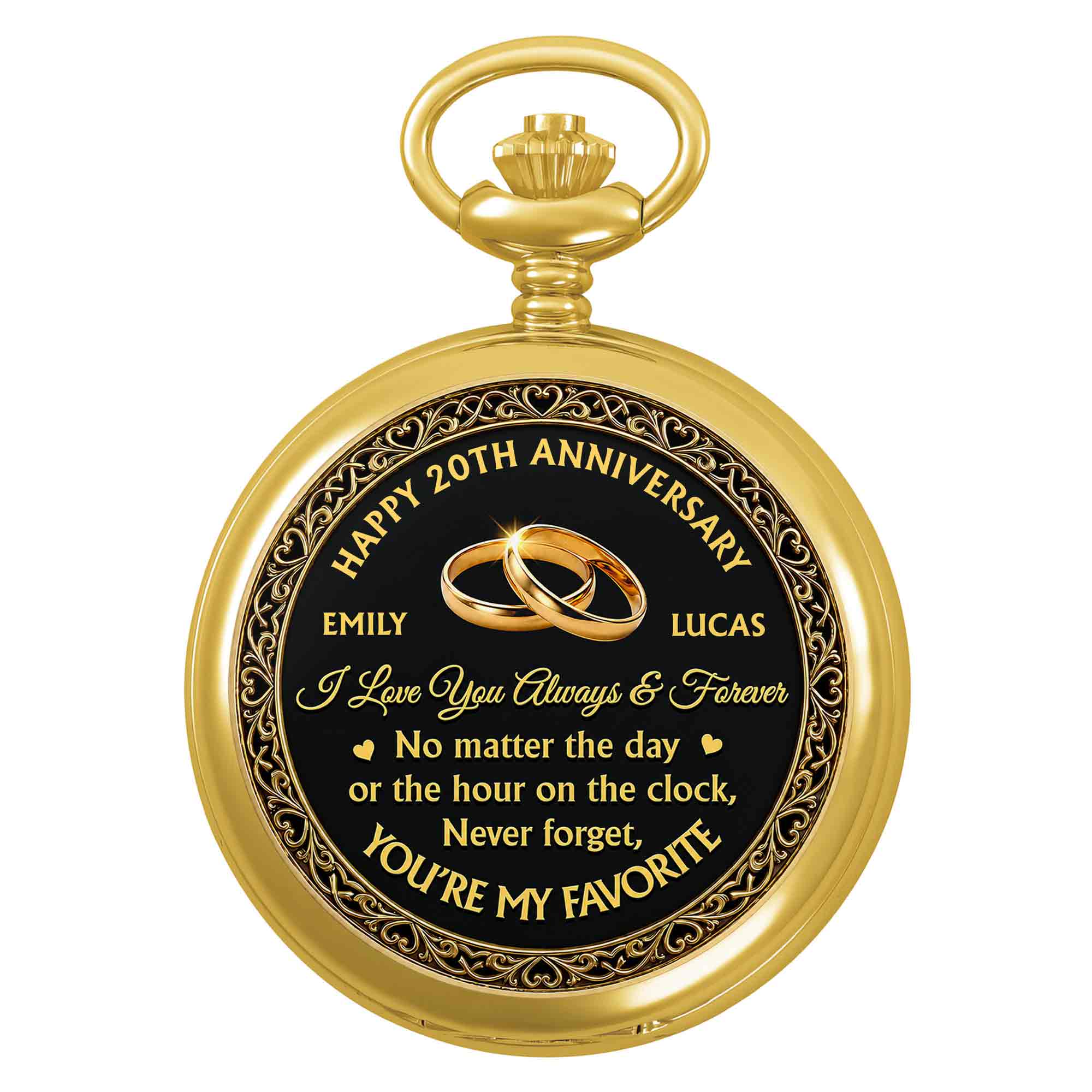Personalized Custom Pocket Watch Engraved Love Gift for Couple