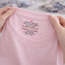 Load image into Gallery viewer, Personalized Romantic Couple T-Shirt with Inside Neck Print Gift
