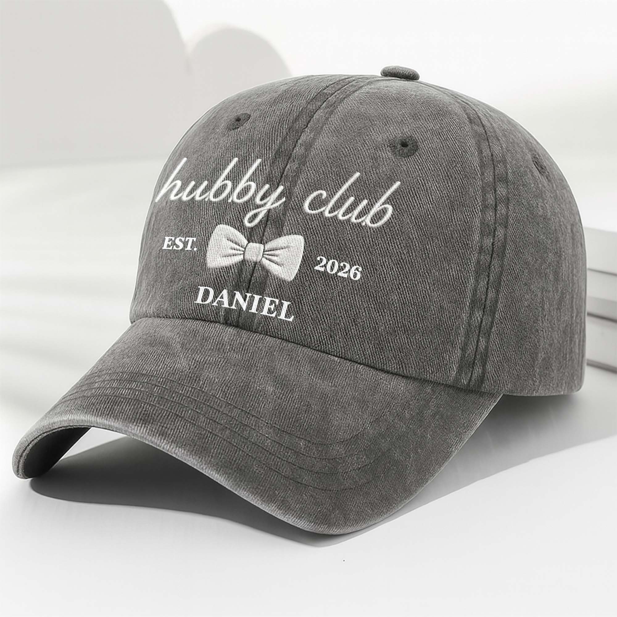 Personalized Washed Denim Cap Custom Name Gift for Wifey