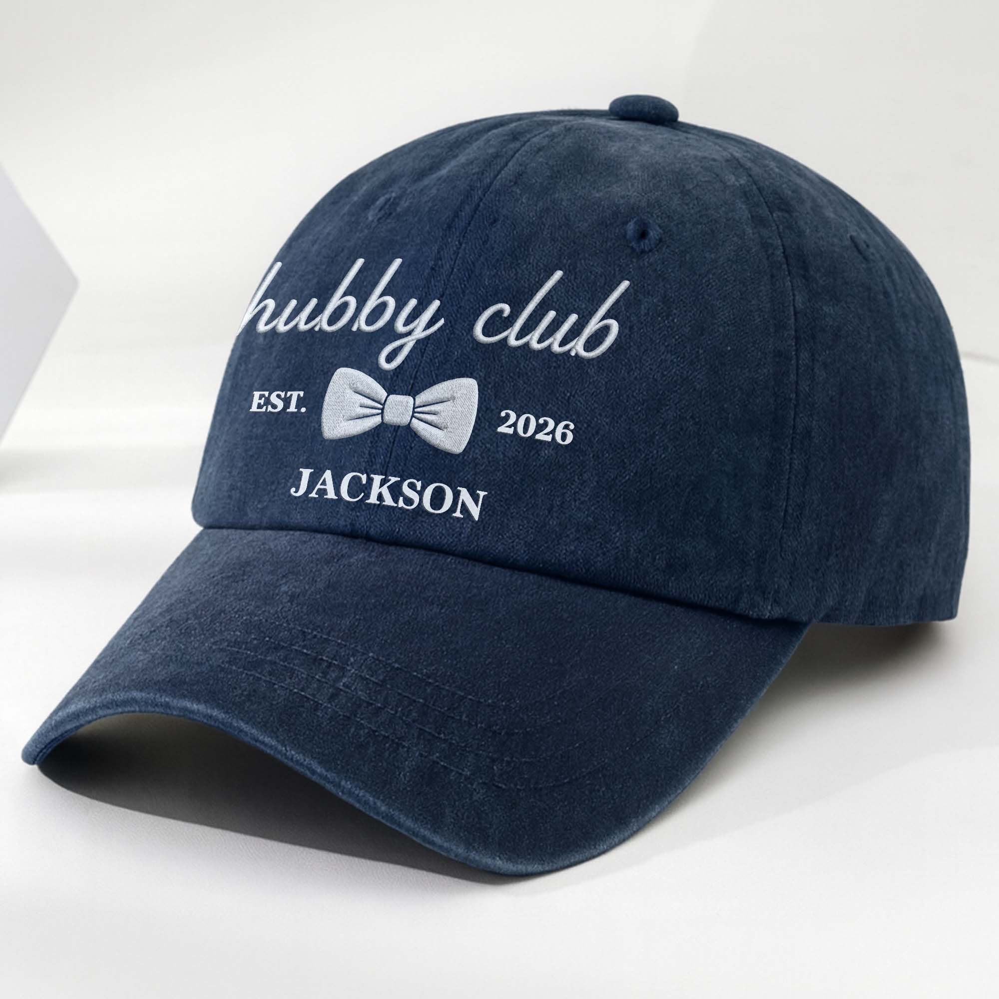Personalized Washed Denim Cap Custom Name Gift for Wifey