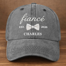 Load image into Gallery viewer, Personalized Washed Denim Cap with Custom Name for Fiancée
