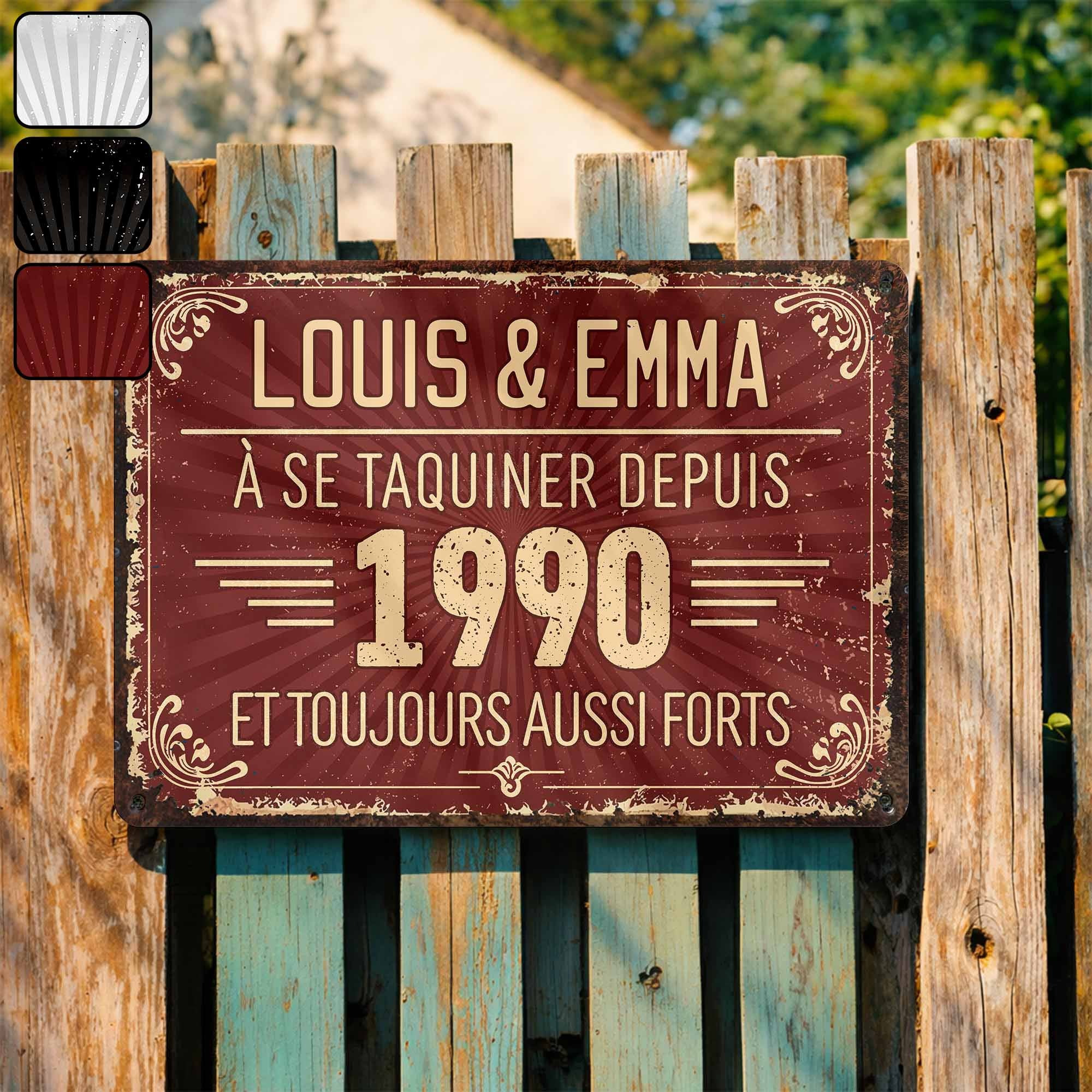 Personalized Vintage Metal Sign Custom Name Gift for Couples