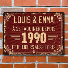 Load image into Gallery viewer, Personalized Vintage Metal Sign Custom Name Gift for Couples
