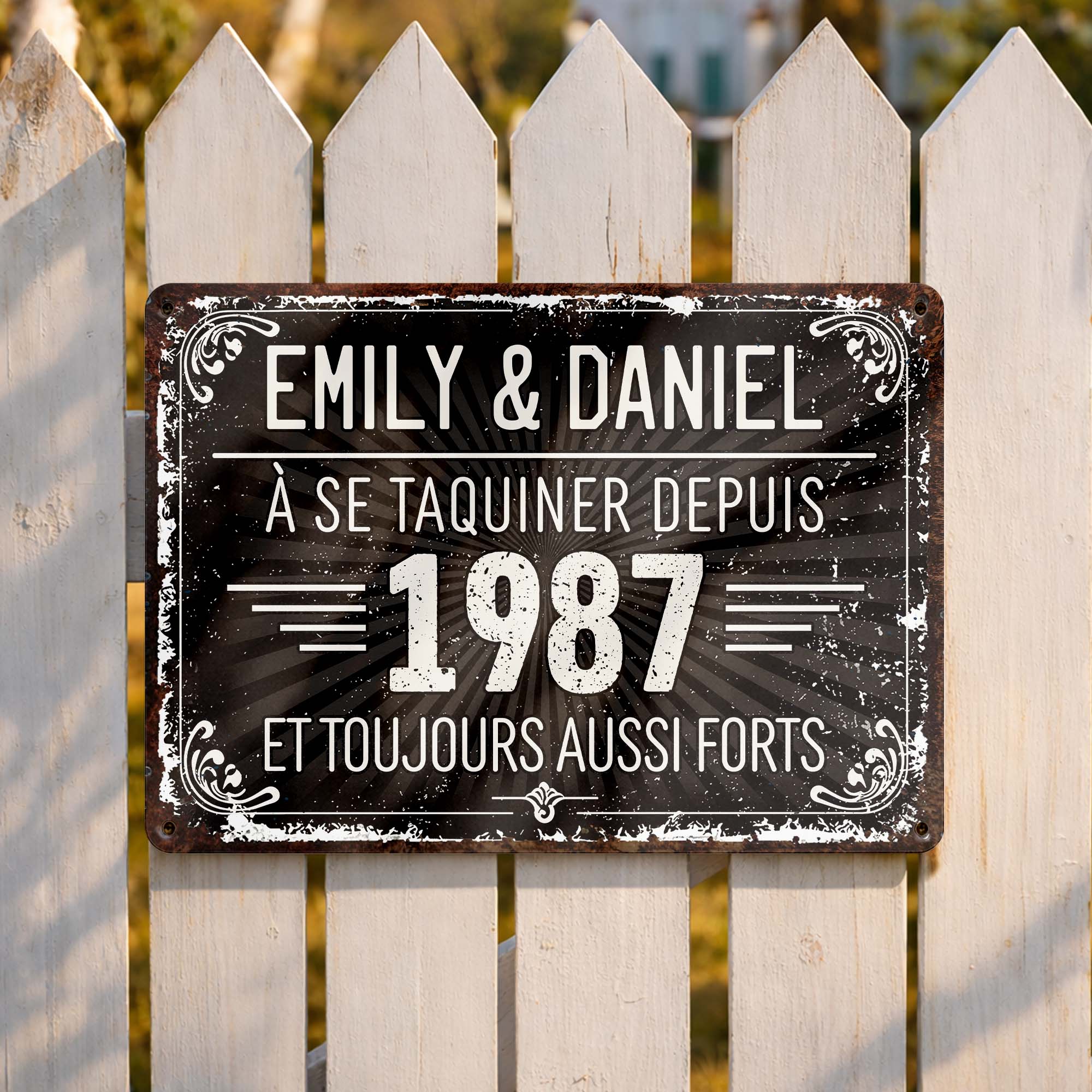 Personalized Vintage Metal Sign Custom Name Gift for Couples