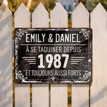 Load image into Gallery viewer, Personalized Vintage Metal Sign Custom Name Gift for Couples
