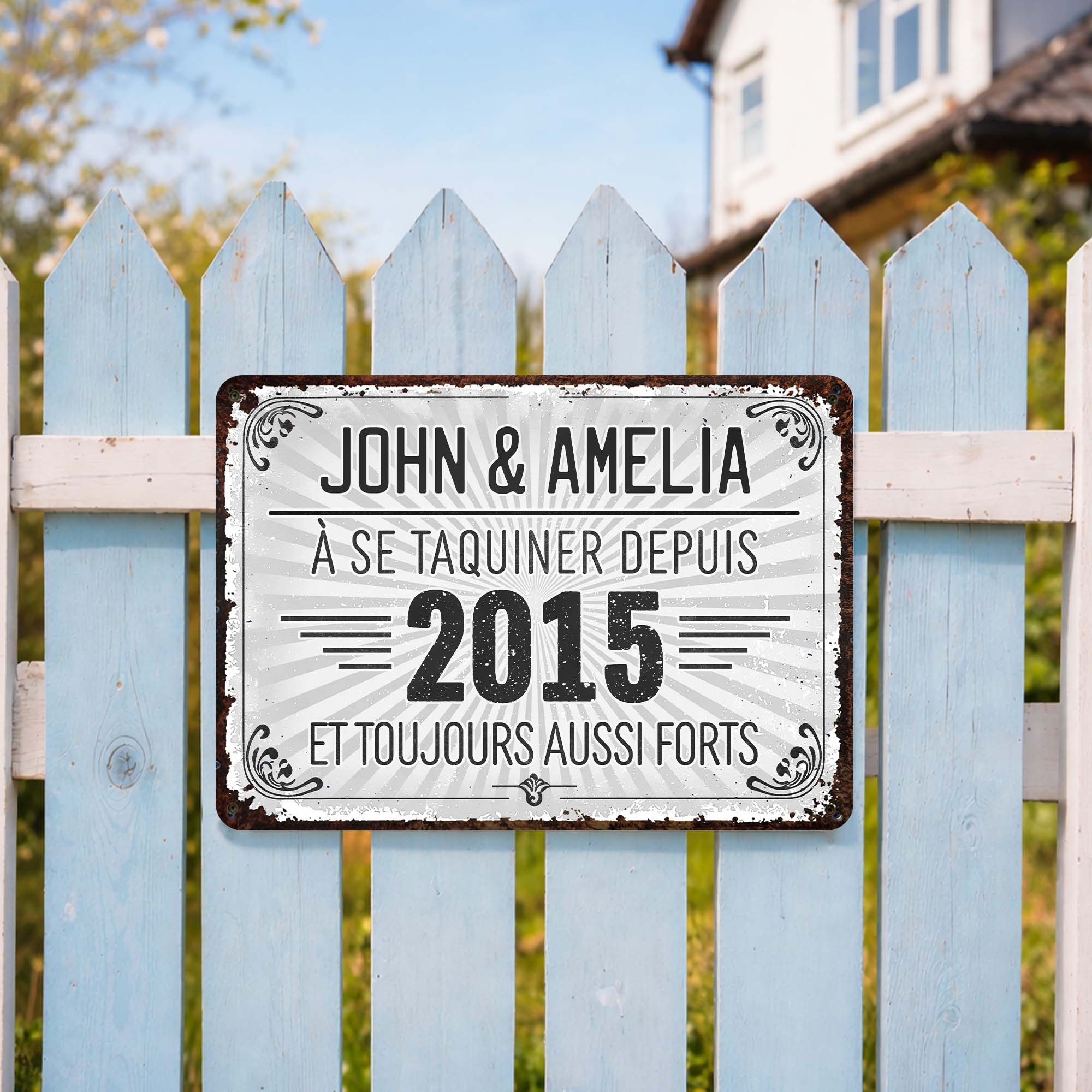 Personalized Vintage Metal Sign Custom Name Gift for Couples