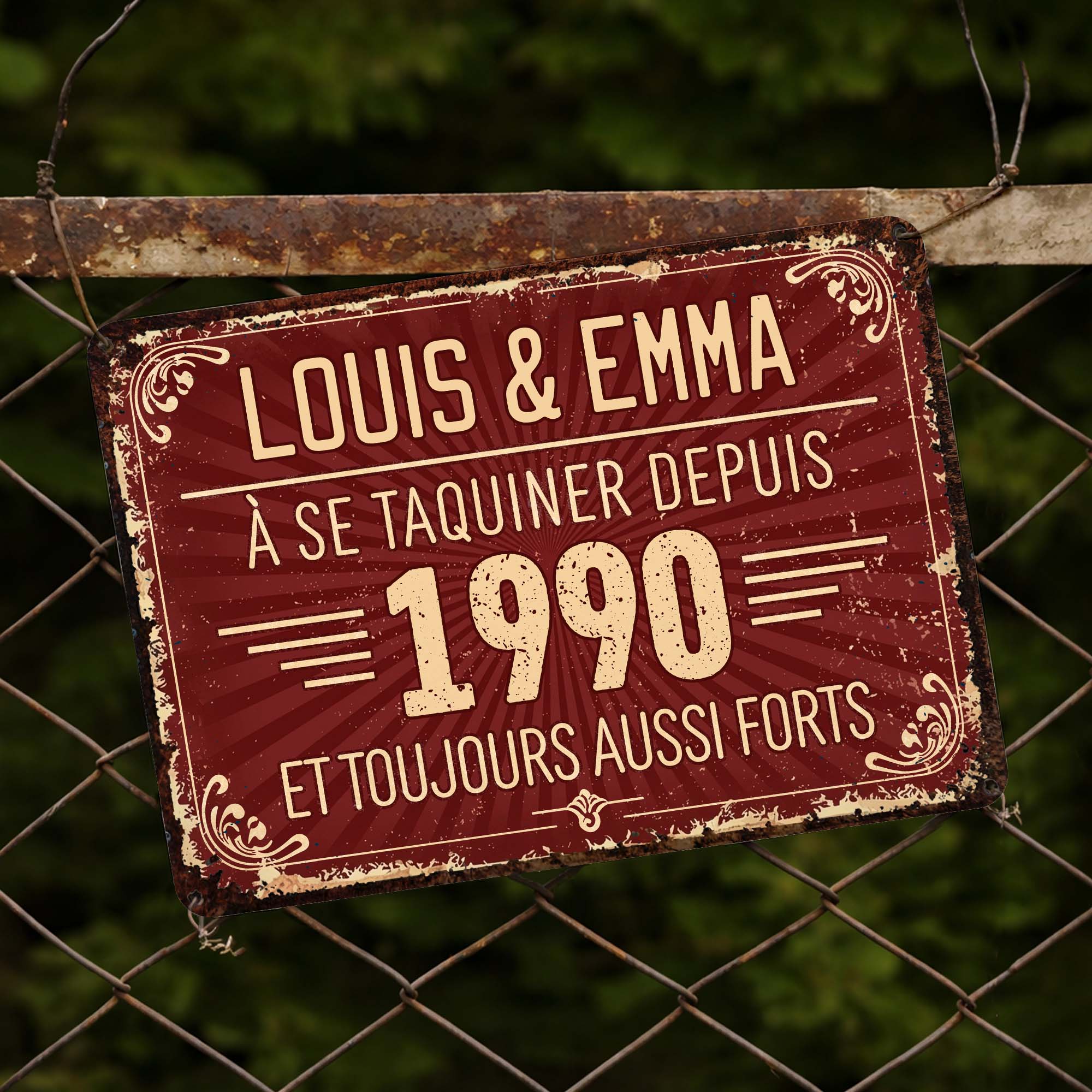 Personalized Vintage Metal Sign Custom Name Gift for Couples