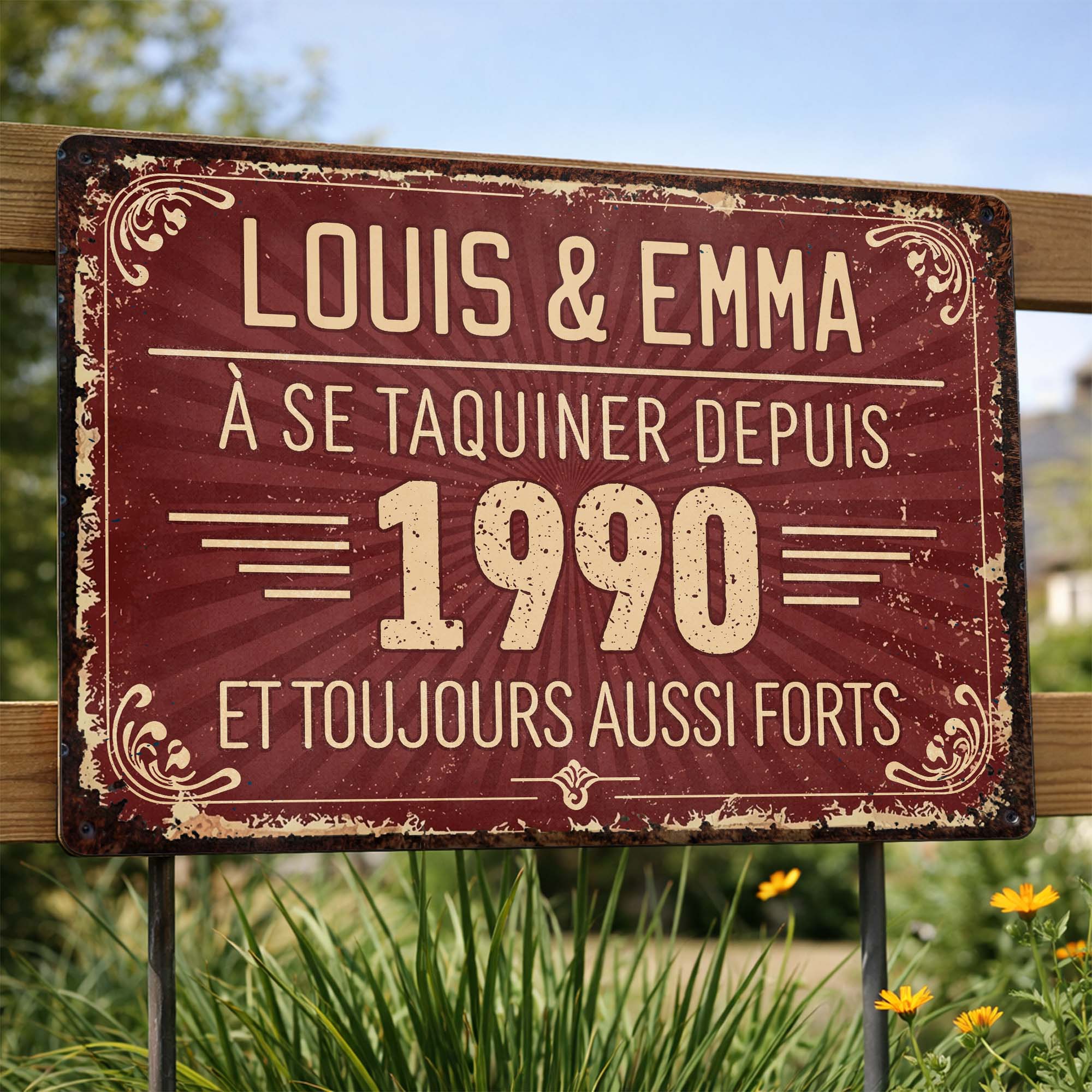 Personalized Vintage Metal Sign Custom Name Gift for Couples