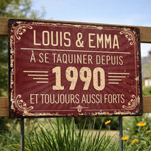 Load image into Gallery viewer, Personalized Vintage Metal Sign Custom Name Gift for Couples
