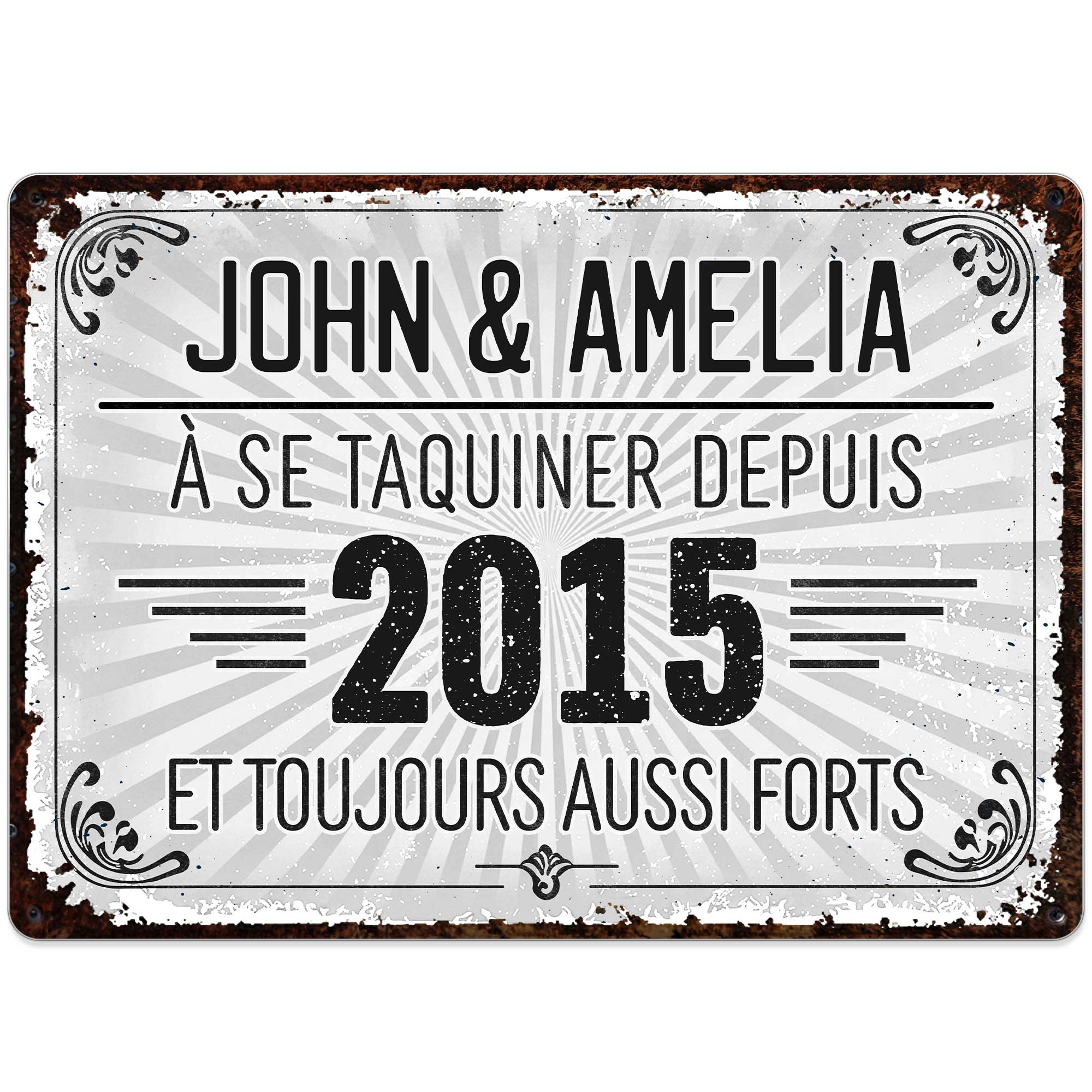 Personalized Vintage Metal Sign Custom Name Gift for Couples