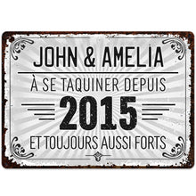 Load image into Gallery viewer, Personalized Vintage Metal Sign Custom Name Gift for Couples
