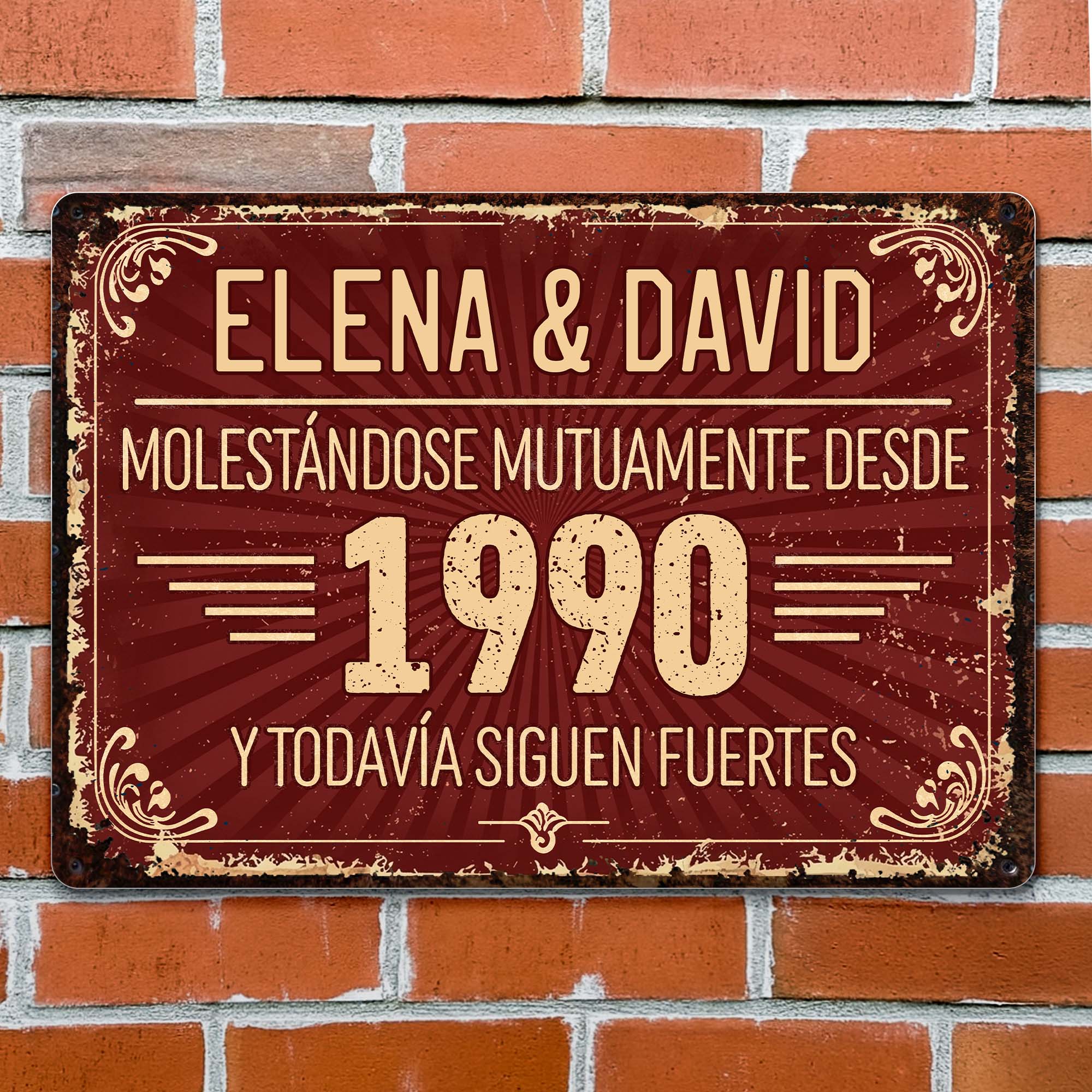 Personalized Metal Sign Custom Name Gift for Couples Anniversary
