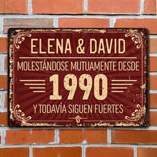 Load image into Gallery viewer, Personalized Metal Sign Custom Name Gift for Couples Anniversary
