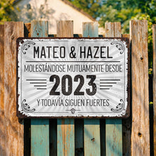 Load image into Gallery viewer, Personalized Metal Sign Custom Name Gift for Couples Anniversary
