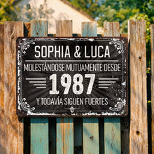 Load image into Gallery viewer, Personalized Metal Sign Custom Name Gift for Couples Anniversary

