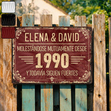 Load image into Gallery viewer, Personalized Metal Sign Custom Name Gift for Couples Anniversary
