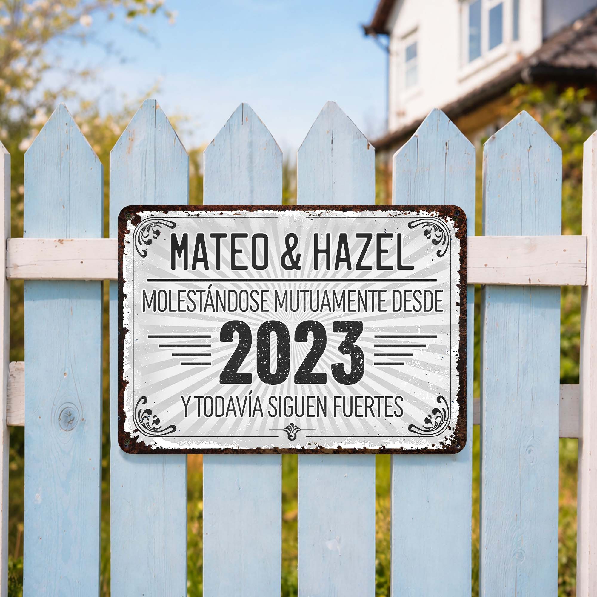 Personalized Metal Sign Custom Name Gift for Couples Anniversary