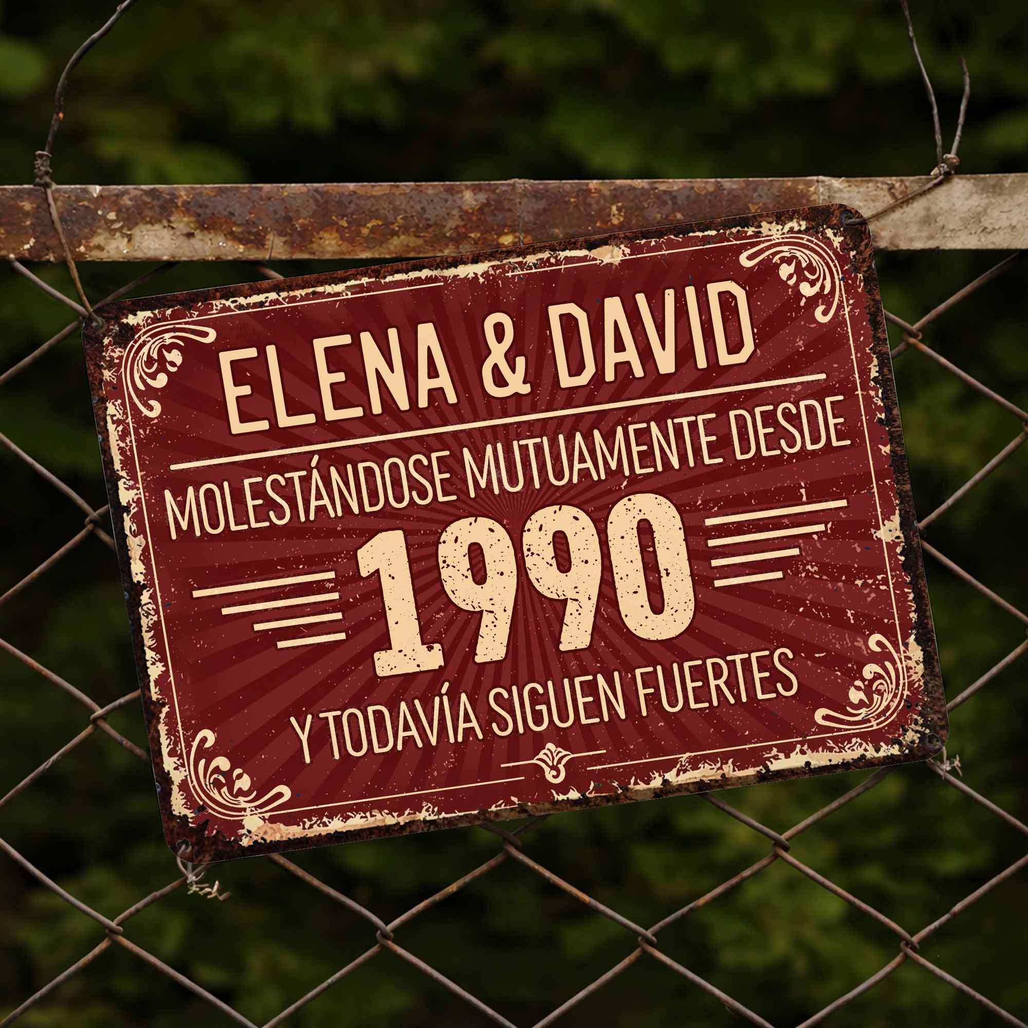 Personalized Metal Sign Custom Name Gift for Couples Anniversary