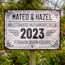 Load image into Gallery viewer, Personalized Metal Sign Custom Name Gift for Couples Anniversary
