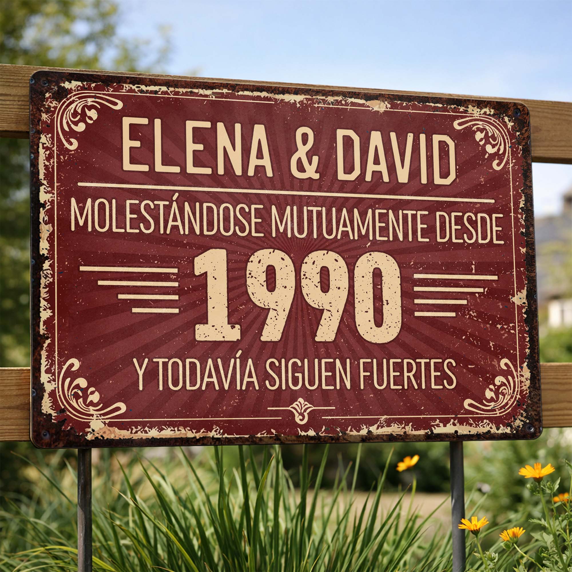 Personalized Metal Sign Custom Name Gift for Couples Anniversary