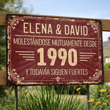 Load image into Gallery viewer, Personalized Metal Sign Custom Name Gift for Couples Anniversary
