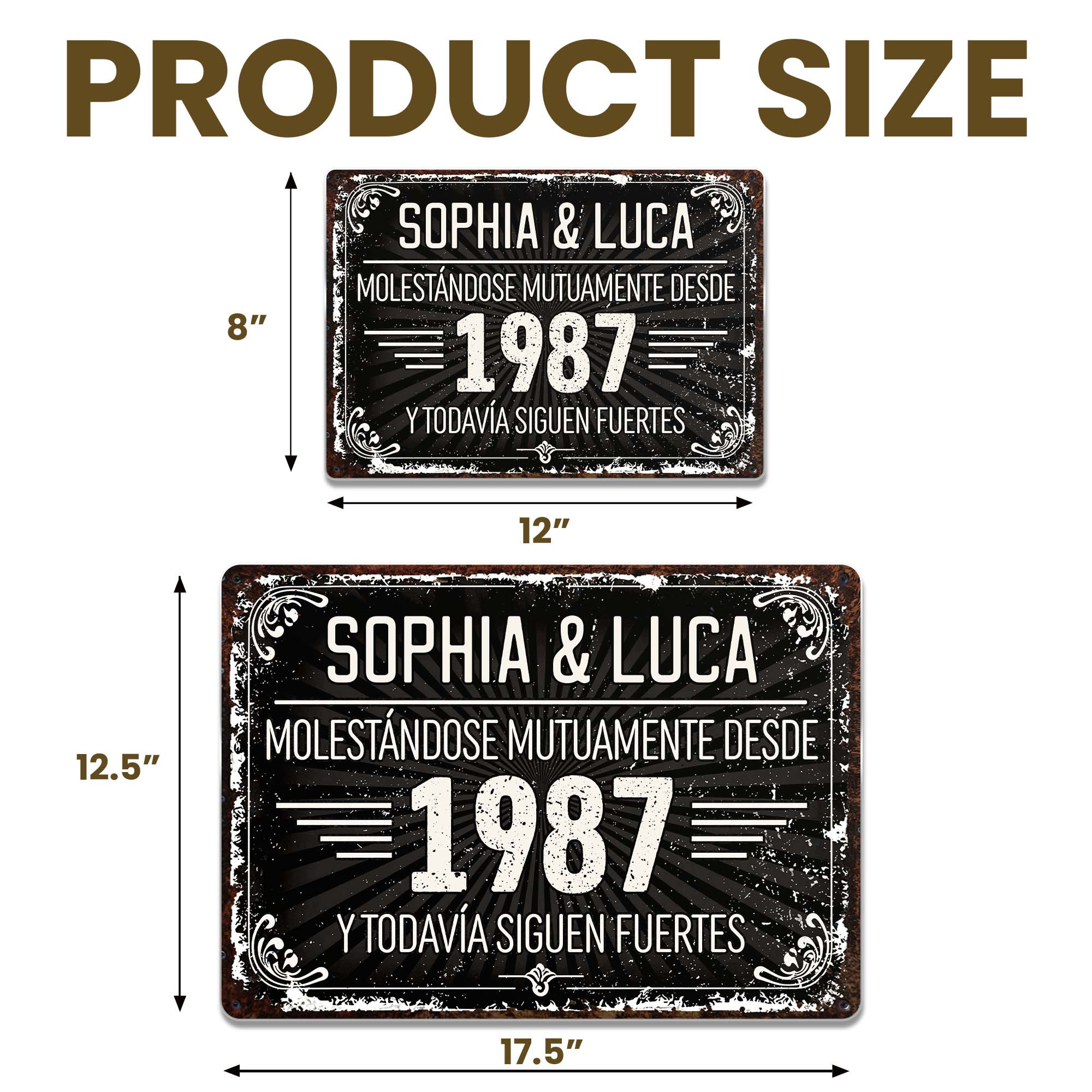 Personalized Metal Sign Custom Name Gift for Couples Anniversary