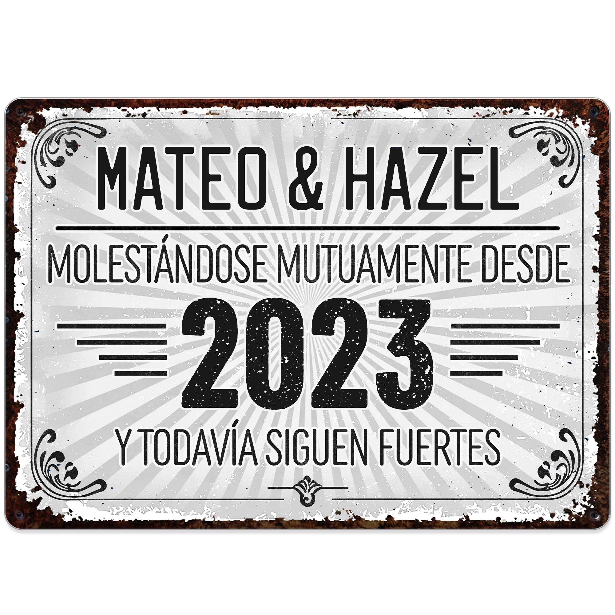 Personalized Metal Sign Custom Name Gift for Couples Anniversary