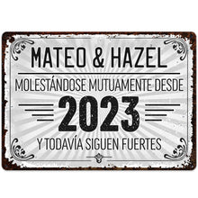 Load image into Gallery viewer, Personalized Metal Sign Custom Name Gift for Couples Anniversary
