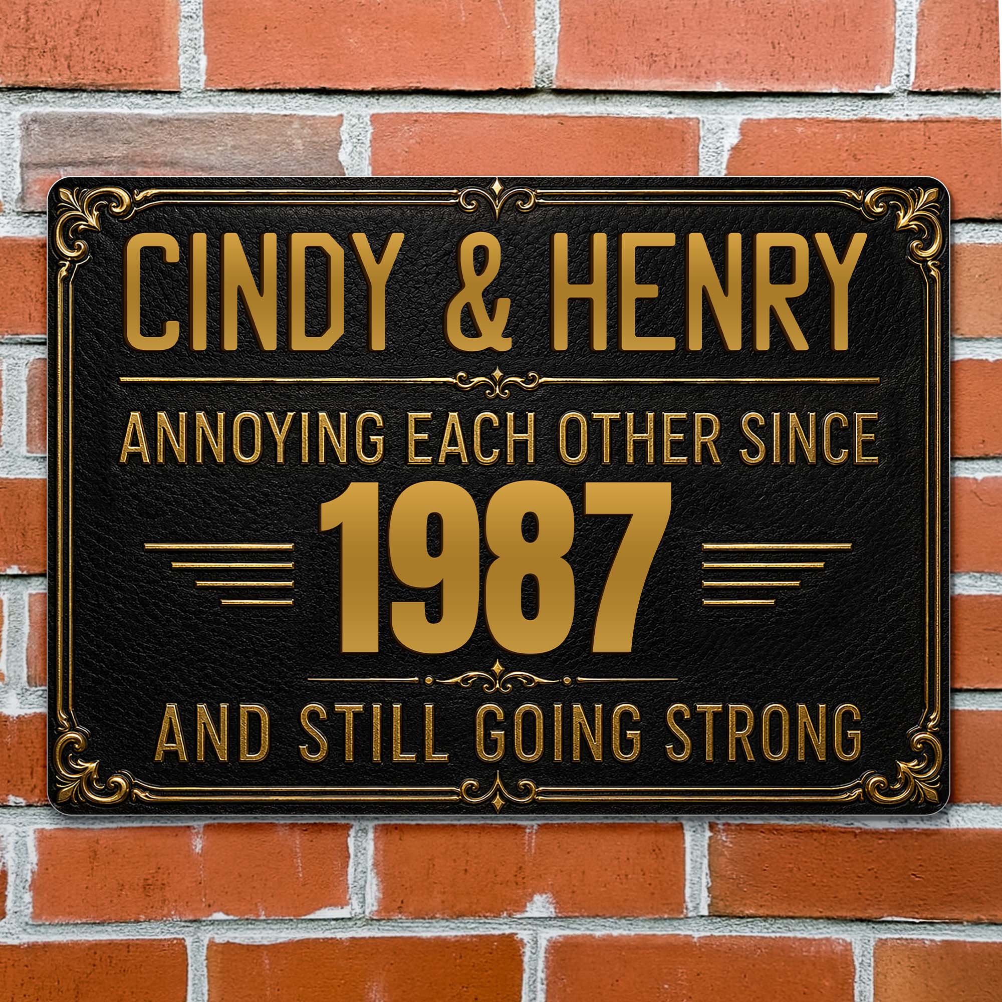 Personalized Metal Sign Custom Names Anniversary Gift for Couples