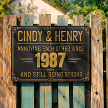 Load image into Gallery viewer, Personalized Metal Sign Custom Names Anniversary Gift for Couples
